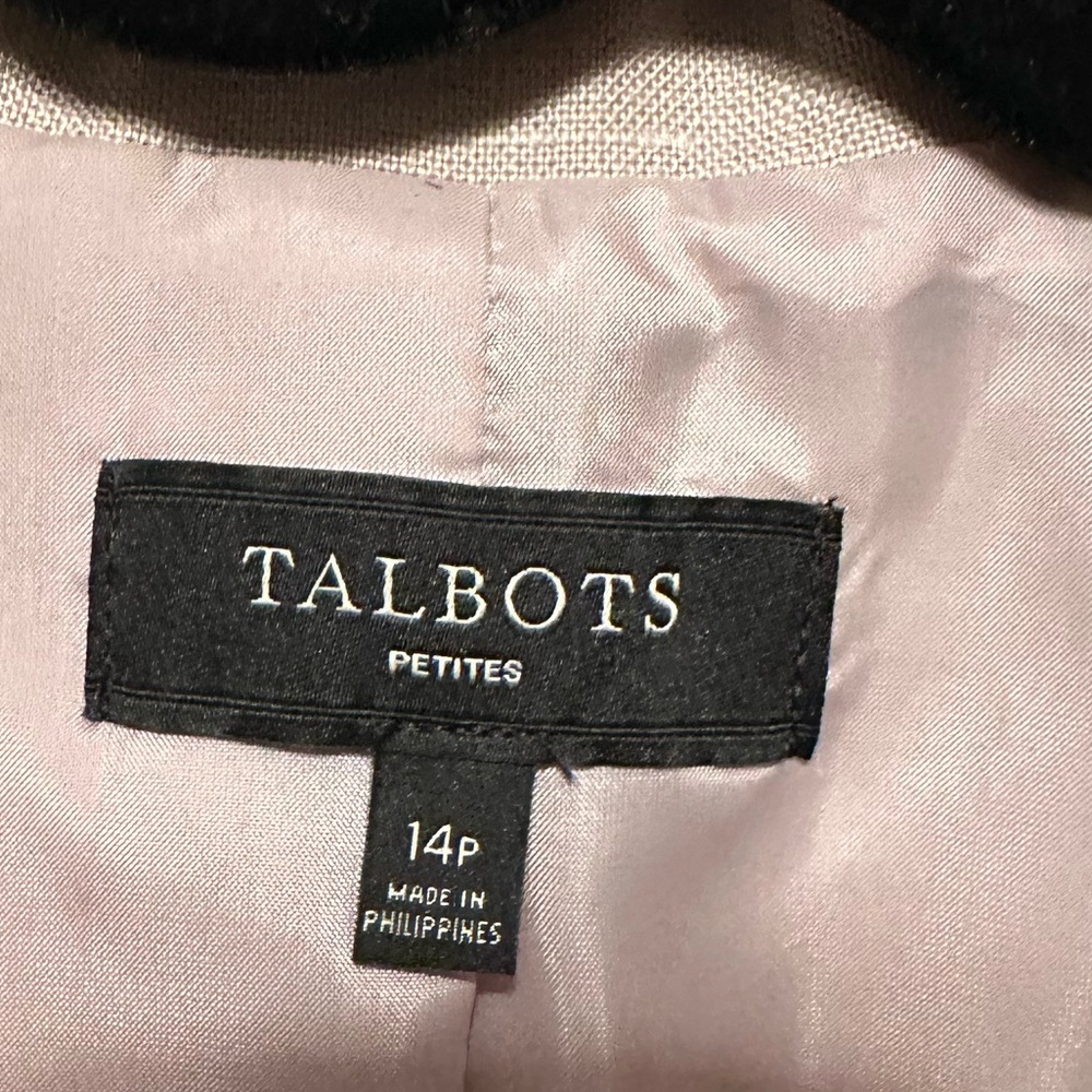 Talbots Light Cream Linen-Blend Classic Blazer - Picture 4 of 4